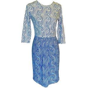 J. McLaughlin reverse swirl knit print dress size small
